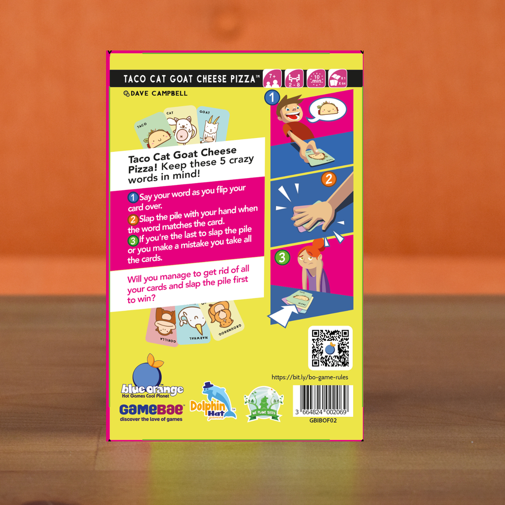 Blue Orange Taco Cat Goat Cheese Pizza The Party Card Game for Kids, Teens, Adults, and Families 10-15 Min, Age 7+, 2-8 Players