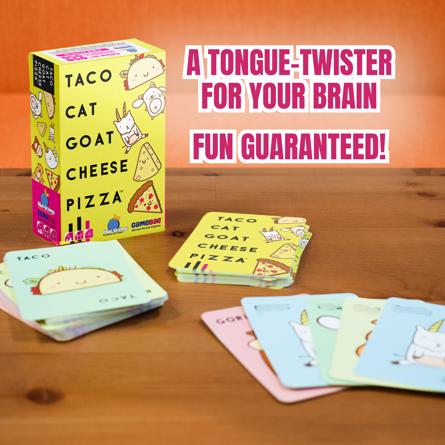 Blue Orange Taco Cat Goat Cheese Pizza The Party Card Game for Kids, Teens, Adults, and Families 10-15 Min, Age 7+, 2-8 Players