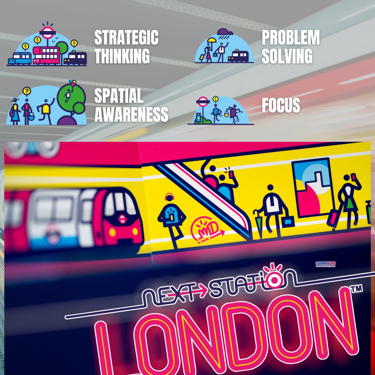 Blue Orange Next Station London Board Game, 1-4 Players, Ages 8+, 25 Min Play Time, 2023 Game of The Year Nominee
